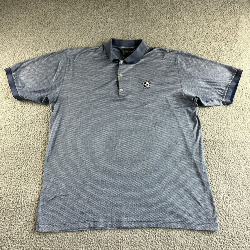 NEW Vintage Bobby Jones Polo‎ Shirt Mens Large Blue Geometric Golf Italy Outdoor
